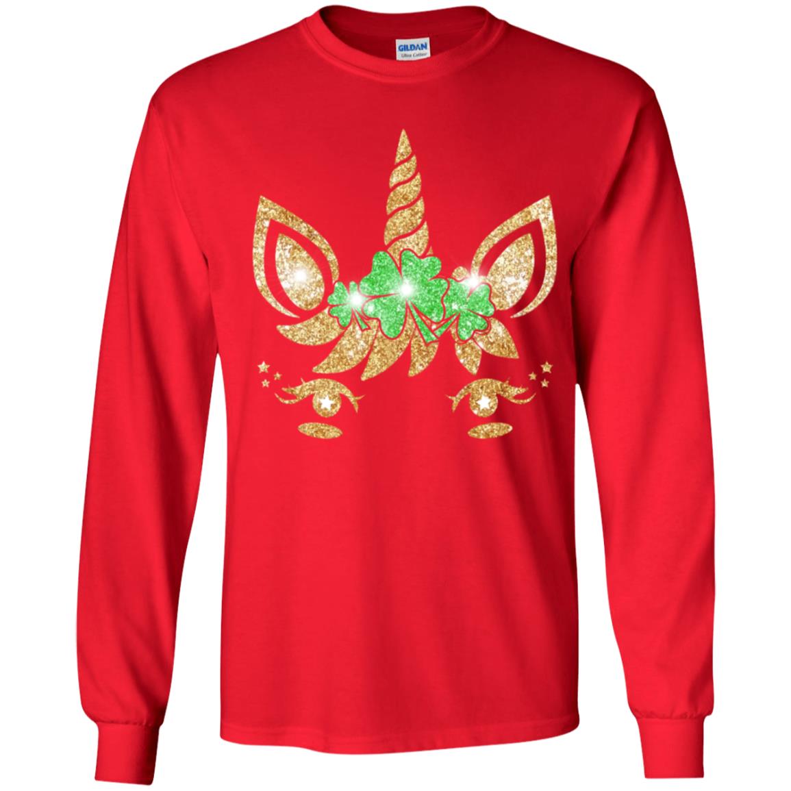 Unicorn Face Saint Patrick's Day For Girls Youth Youth Shirt | Teecentury.com