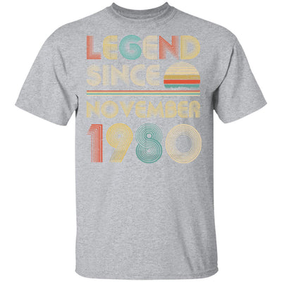 Legend Since November 1980 Vintage 42th Birthday Gifts T-Shirt & Hoodie | Teecentury.com