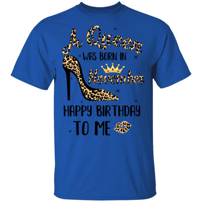 Born In November Girl Leopard High Heels Birthday Women Gift Shirt