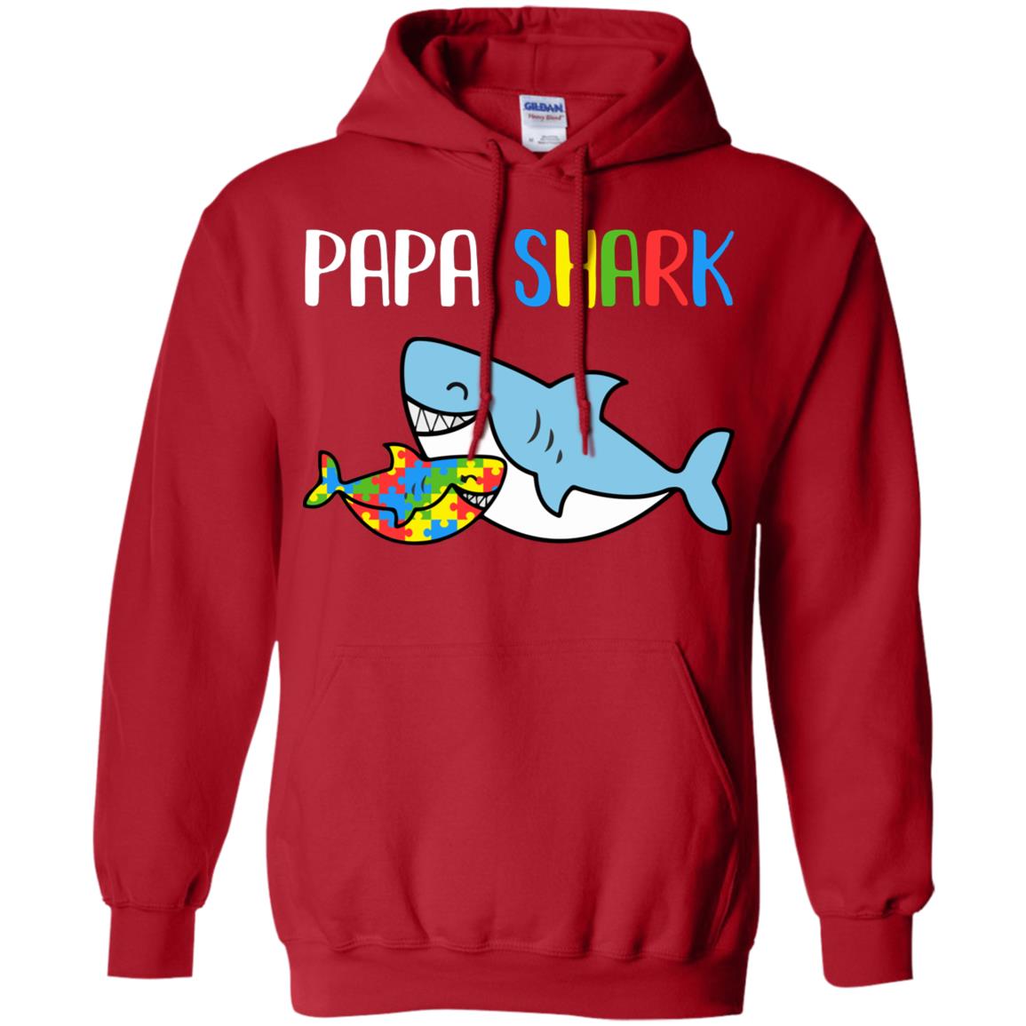 Papa Shark Support Autism Awareness For Grandchild T-Shirt & Hoodie | Teecentury.com