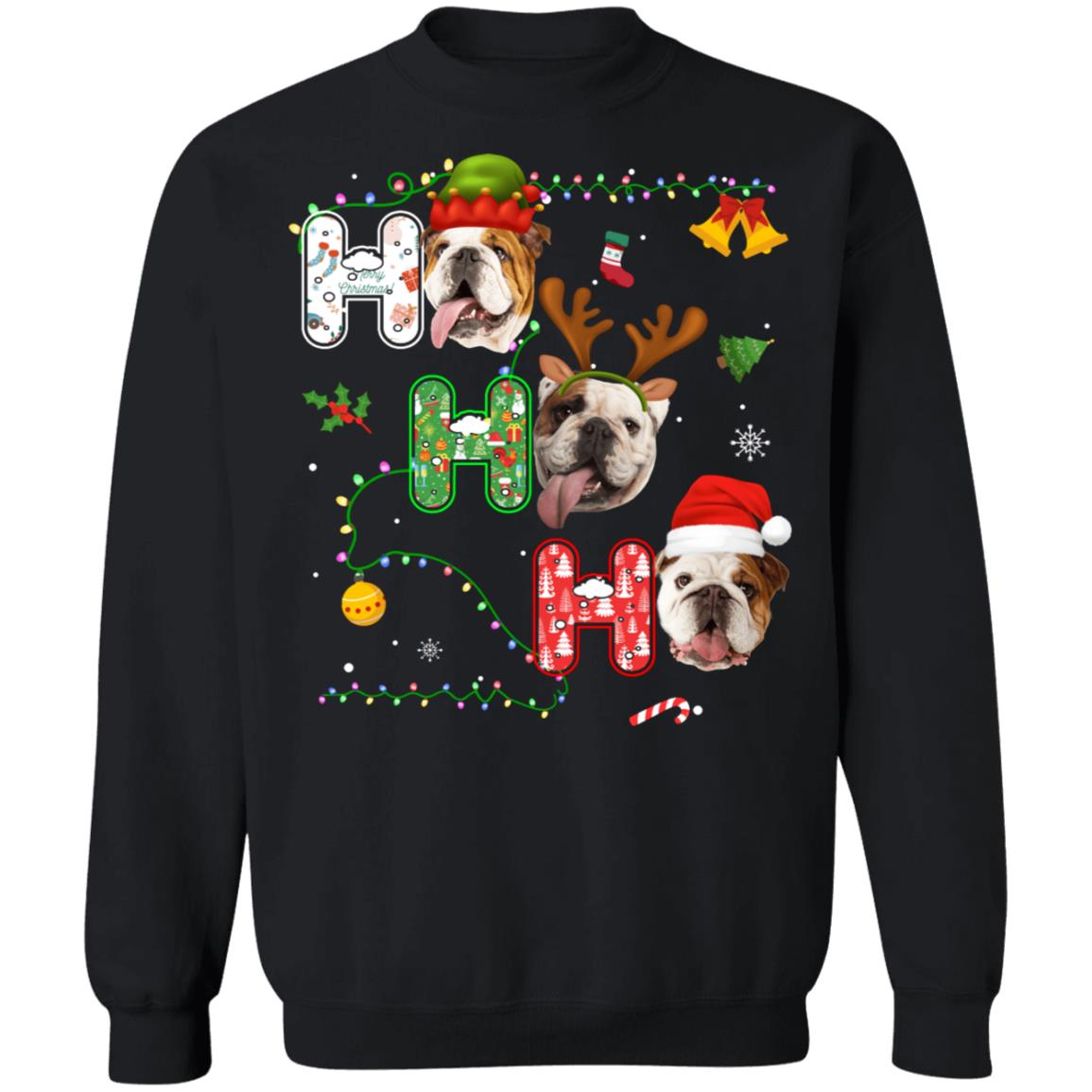 Christmas Ho Ho Ho Bulldog Lover Funny Xmas Gift T-Shirt & Sweatshirt | Teecentury.com