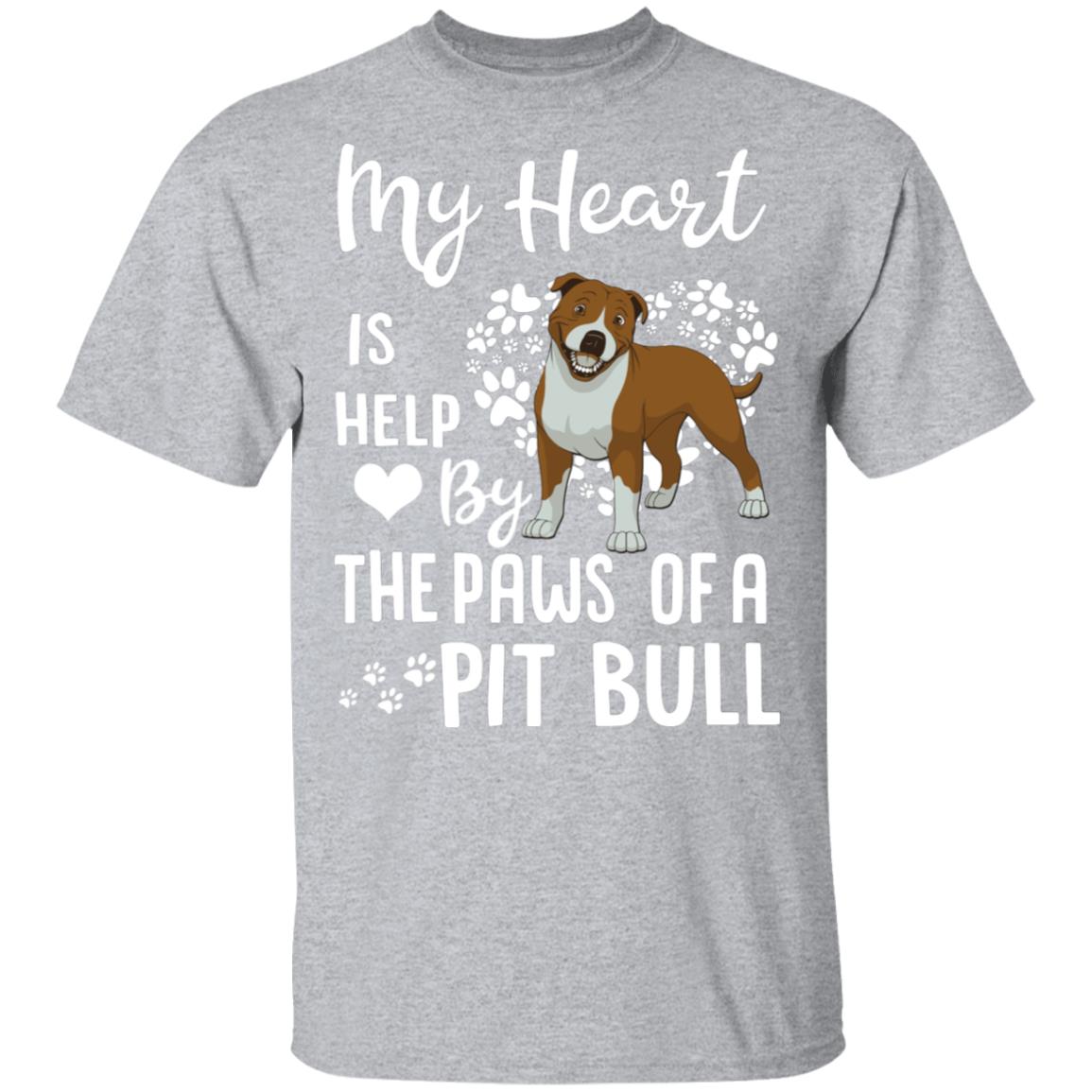 My Heart Is Held By The Paws Of A Pit Bull Lover T-Shirt & Hoodie | Teecentury.com