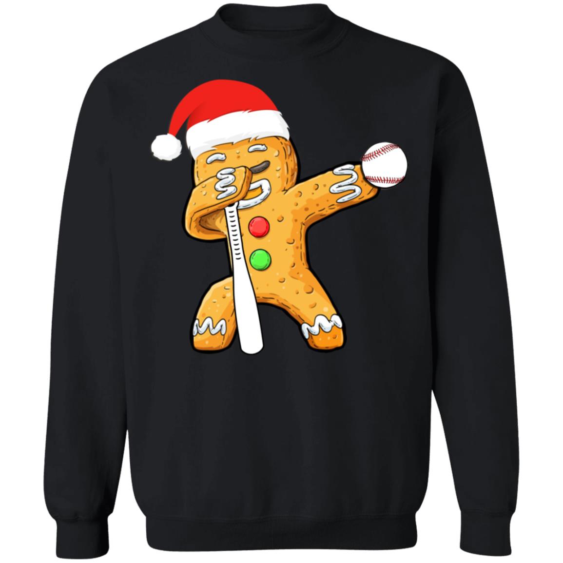 Dabbing Gingerbread Santa Baseball Christmas Pajama Gifts T-Shirt & Sweatshirt | Teecentury.com