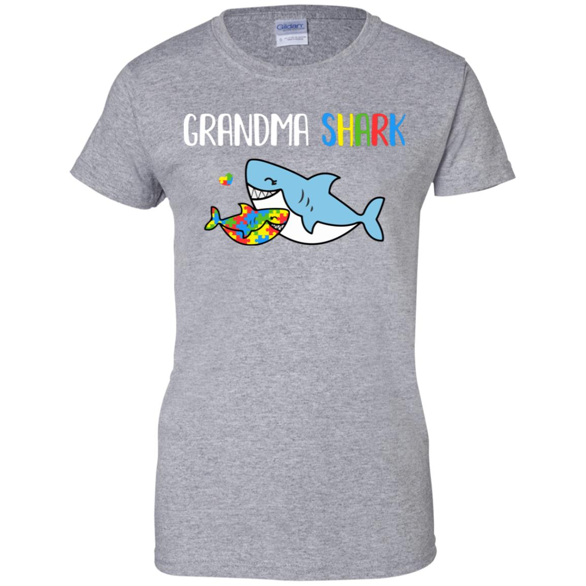 Grandma Shark Support Autism Awareness For Grandchild T-Shirt & Hoodie | Teecentury.com