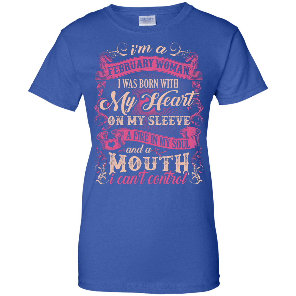 I Am A February Woman I Was Born With My Heart On My Sleeve T-Shirt & Hoodie | Teecentury.com