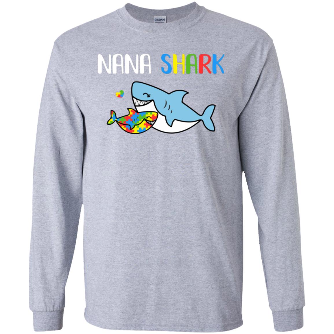 Nana Shark Support Autism Awareness For Grandchild T-Shirt & Hoodie | Teecentury.com