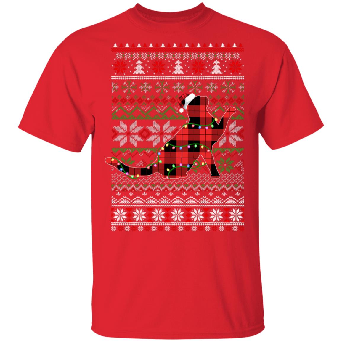 Red Plaid Buffalo Cat Pajamas Family Christmas Sweater T-Shirt & Sweatshirt | Teecentury.com