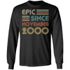 Epic Since November 2000 Vintage 22th Birthday Gifts T-Shirt & Hoodie | Teecentury.com