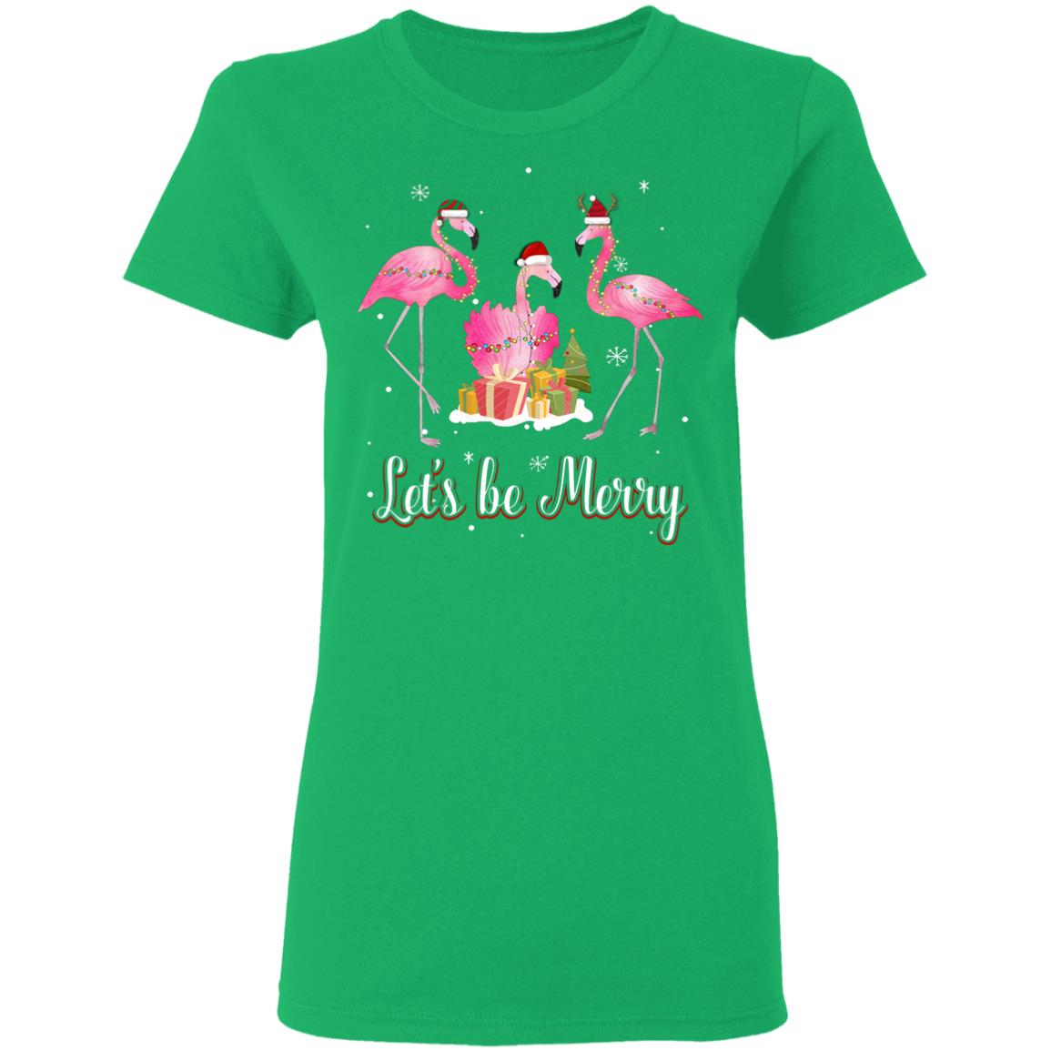 Family Holiday Let's Be Merry Christmas Flamingo T-Shirt & Sweatshirt | Teecentury.com