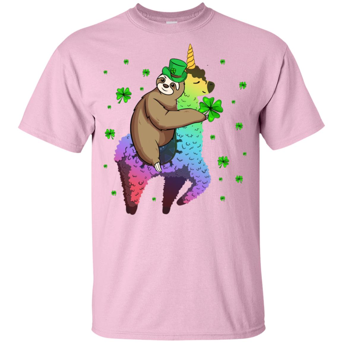 Leprechaun Sloth Riding Llama Unicorn St Patricks Day Youth Youth Shirt | Teecentury.com