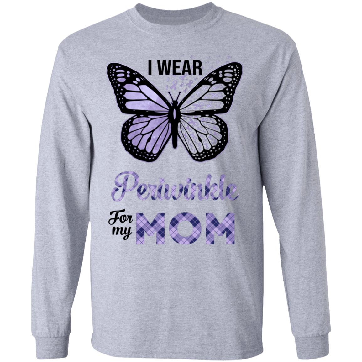 I Wear Periwinkle For My Mom Butterfly Stomach Cancer T-Shirt & Hoodie | Teecentury.com