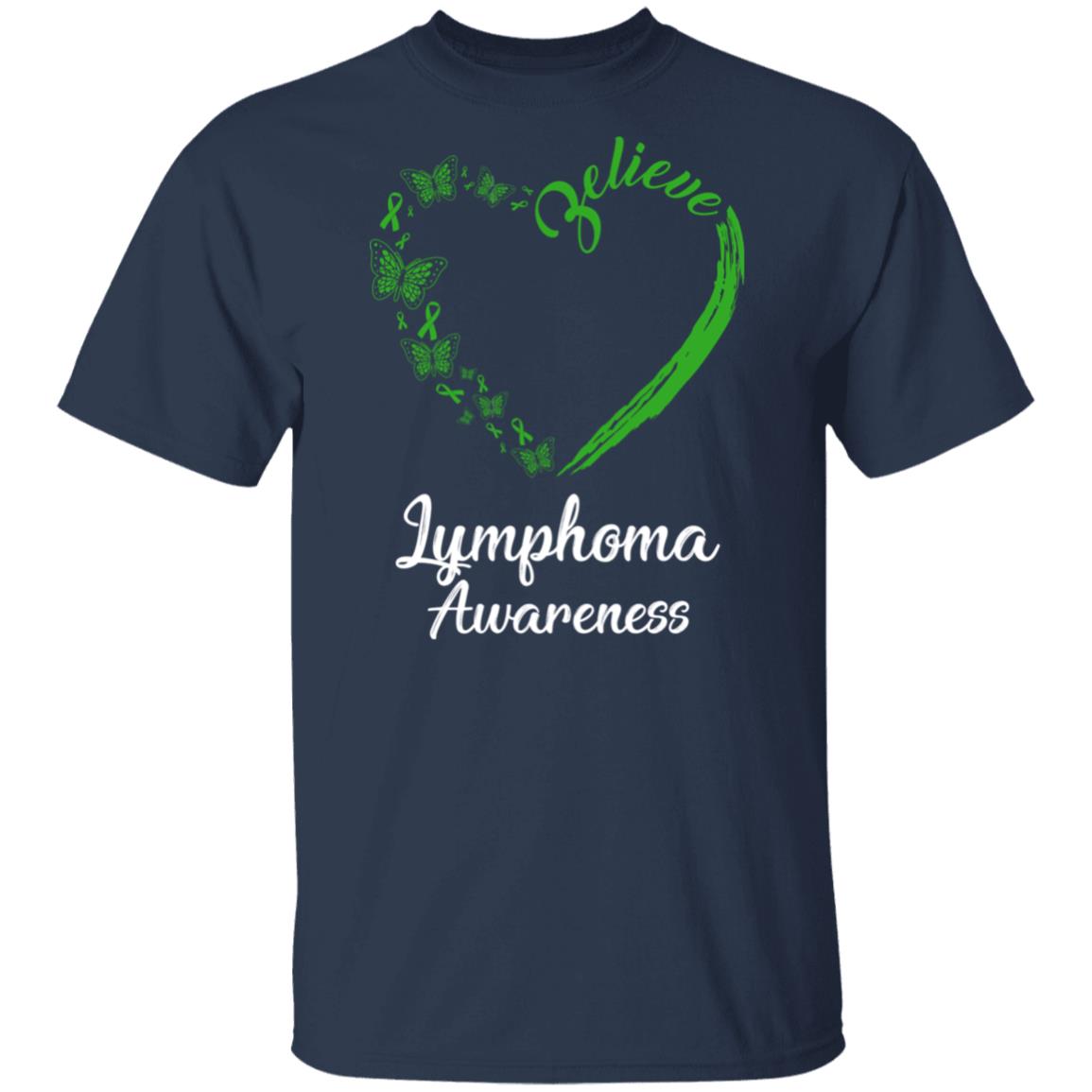 Butterfly Believe Lymphoma Awareness Ribbon Gifts T-Shirt & Hoodie | Teecentury.com