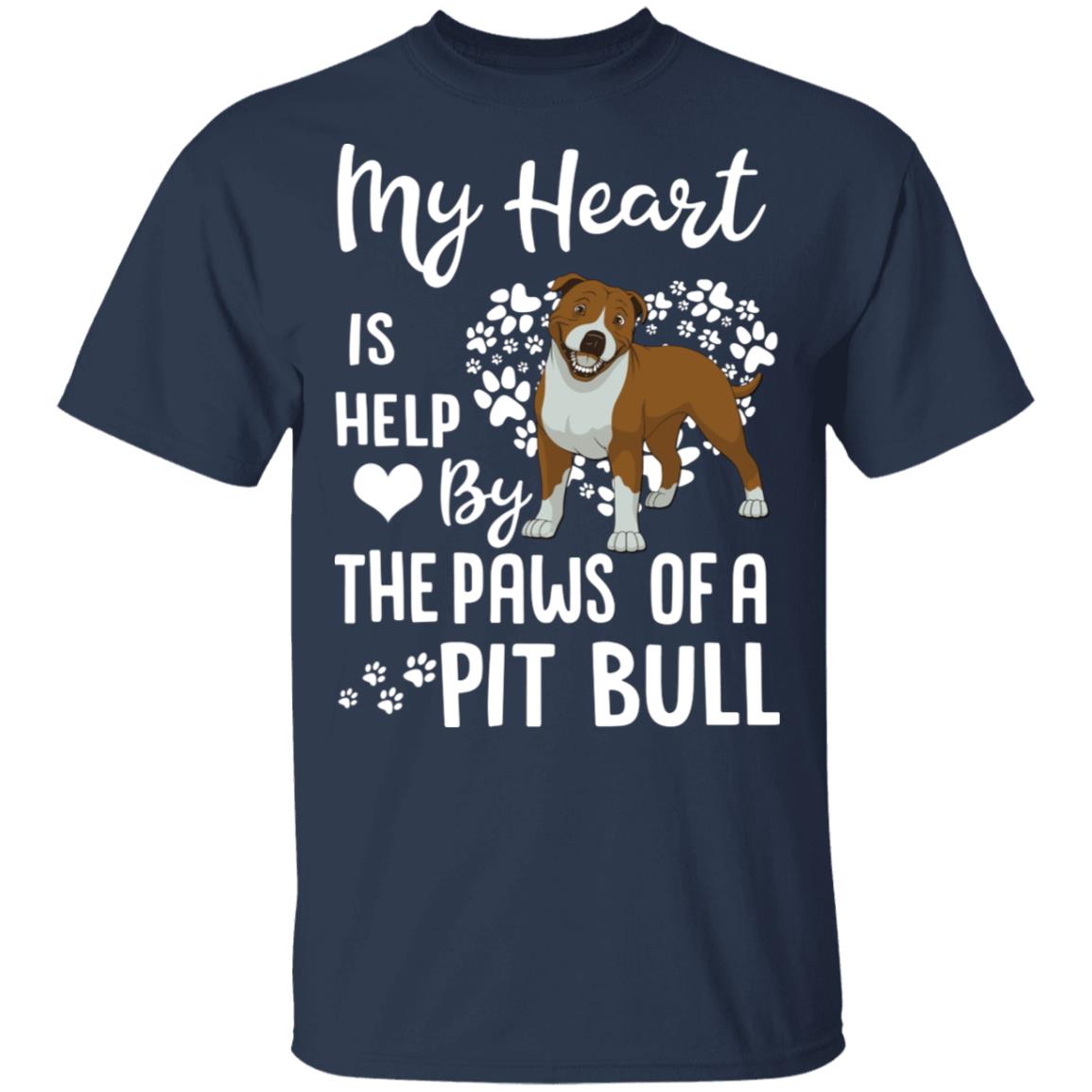My Heart Is Held By The Paws Of A Pit Bull Lover T-Shirt & Hoodie | Teecentury.com