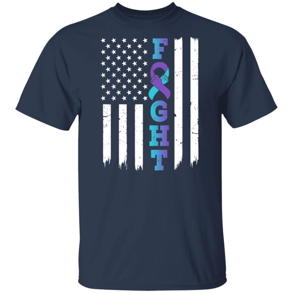 Suicide Prevention Awareness American Flag Distressed T-Shirt & Hoodie | Teecentury.com