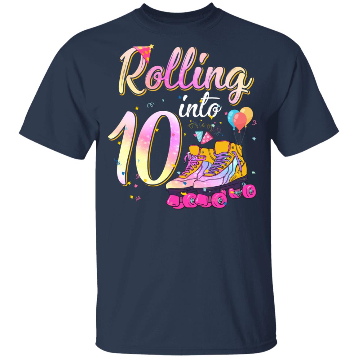 10 Years Old Birthday Girls Roller Skates 80's 10th Birthday Youth Youth Shirt | Teecentury.com