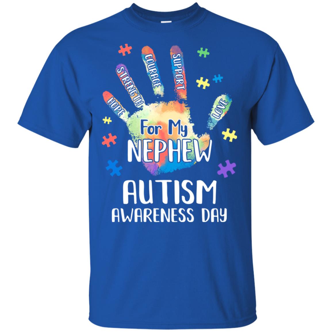Support Autism Awareness For My Nephew Puzzle Gift T-Shirt & Hoodie | Teecentury.com