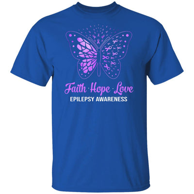 Faith Hope Love Purple Butterfly Epilepsy Awareness T-Shirt & Hoodie | Teecentury.com
