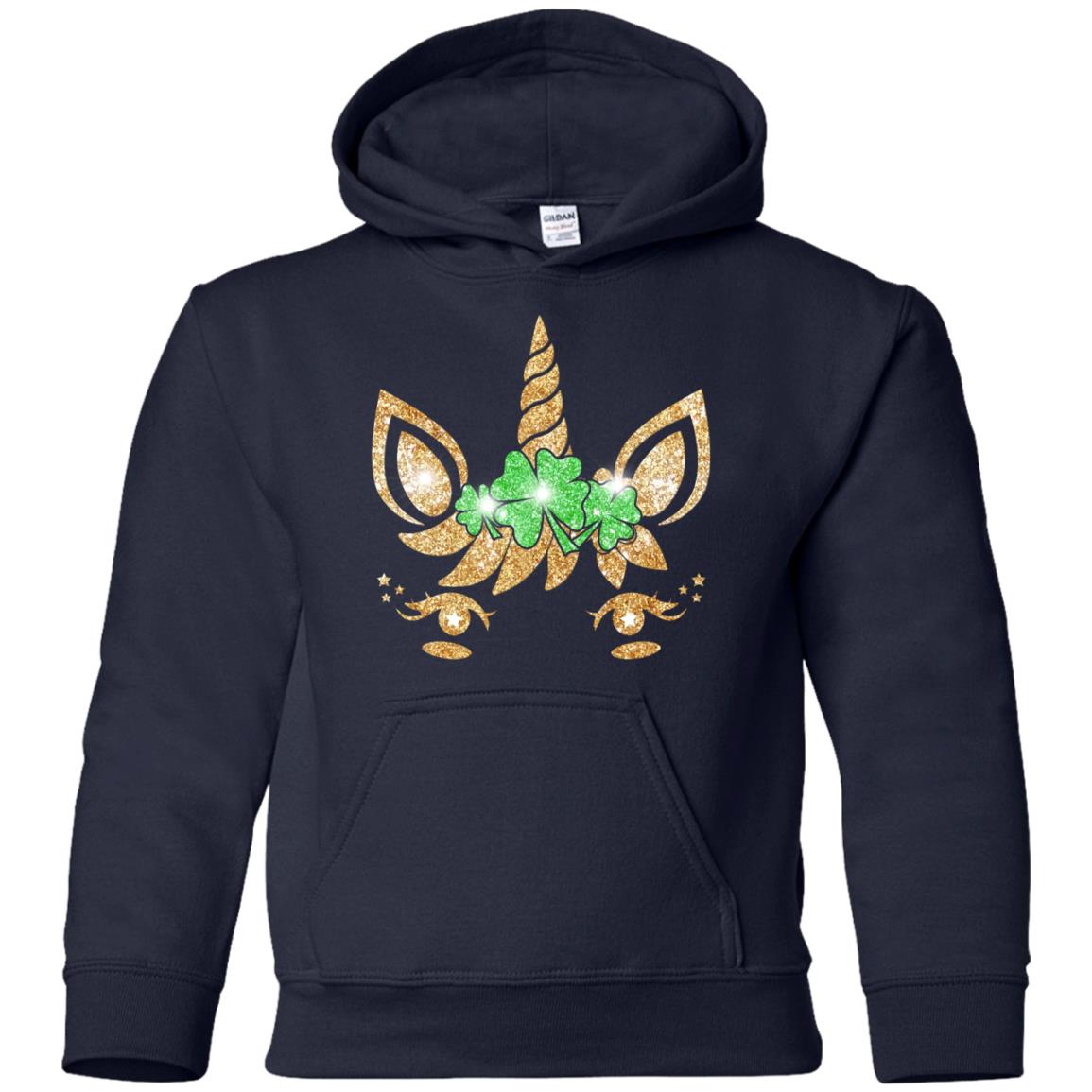 Unicorn Face Saint Patrick's Day For Girls Youth Youth Shirt | Teecentury.com