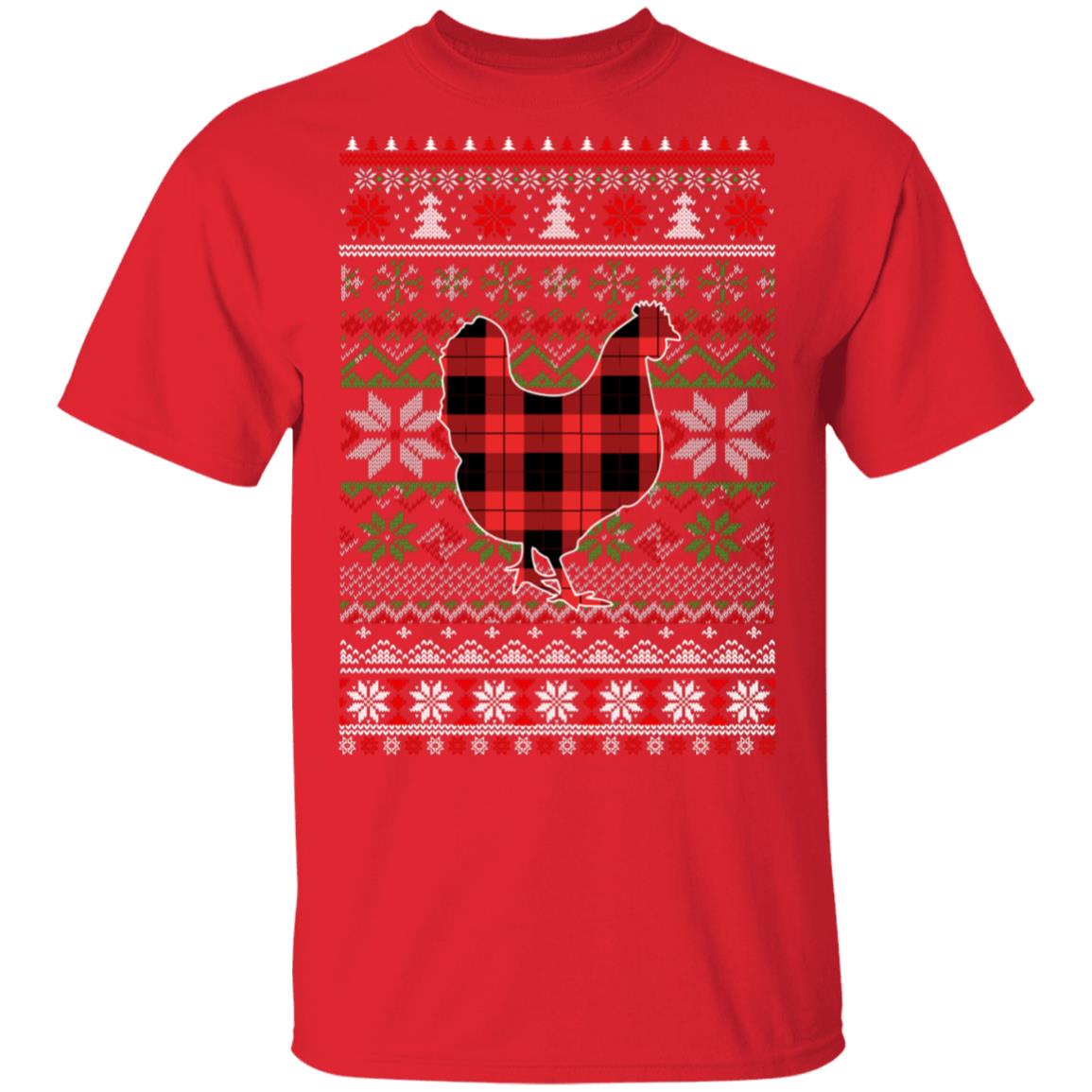 Red Plaid Rooster Christmas Pajamas T-Shirt Rooster Gift Red Plaid Rooster Christmas Pajamas T-Shirt Rooster Gift