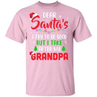 Dear Santa I Tried To Be Good But My Grandpa Christmas Kids Youth Youth Shirt | Teecentury.com