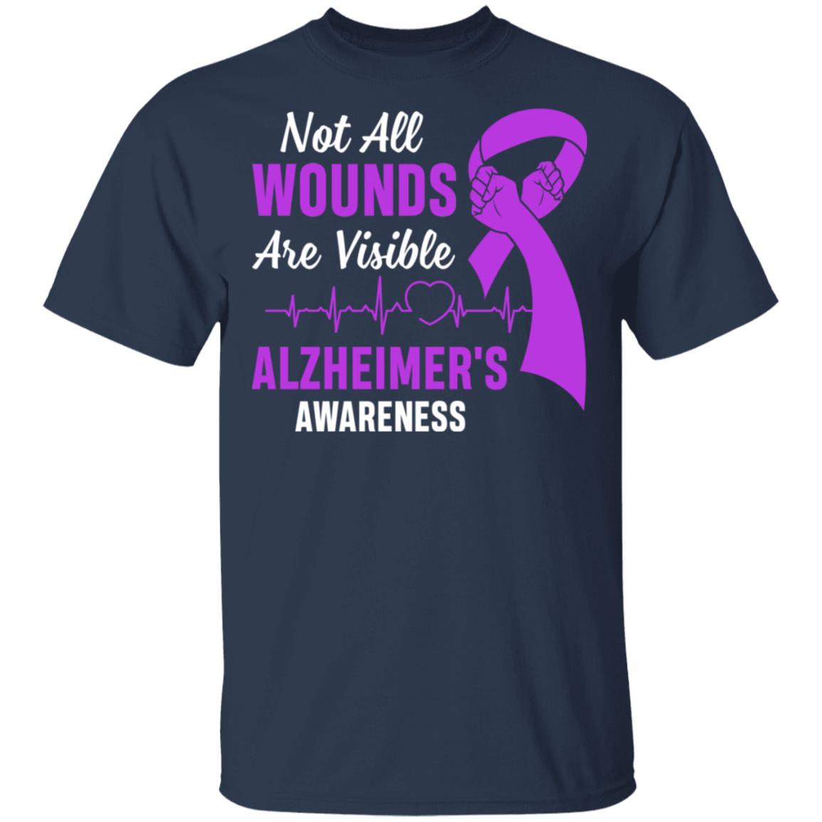 Alzheimer's Awareness Purple Not All Wounds Are Visible T-Shirt & Hoodie | Teecentury.com