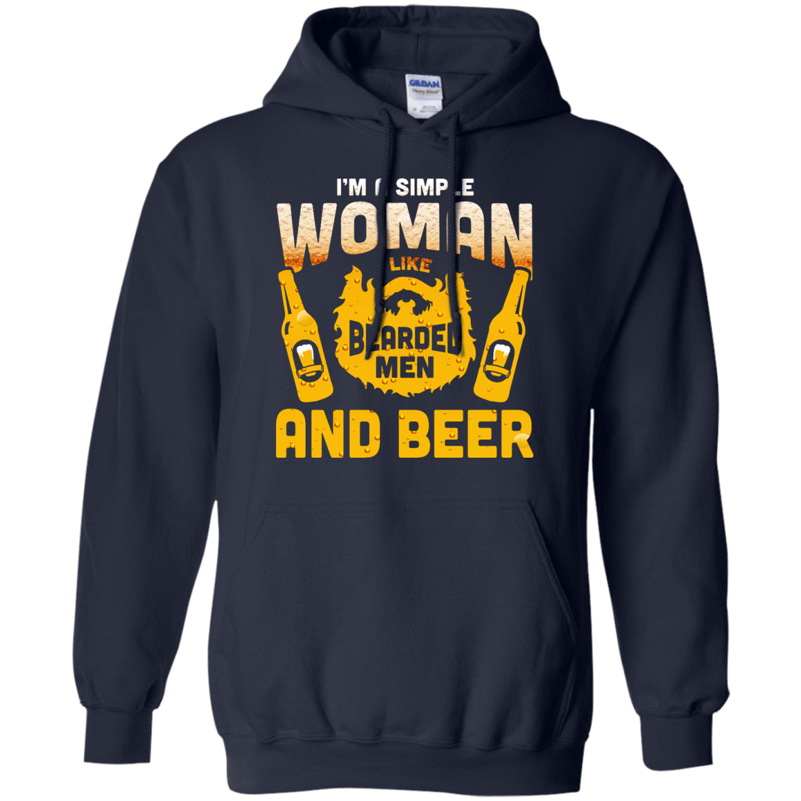 I'm A Simple Woman I Like Bearded Men And Beer T-Shirt & Hoodie | Teecentury.com