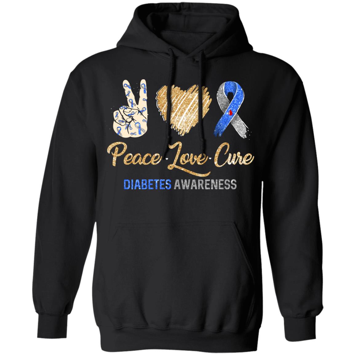 Peace Love Cure Diabetes Awareness T-Shirt & Hoodie | Teecentury.com