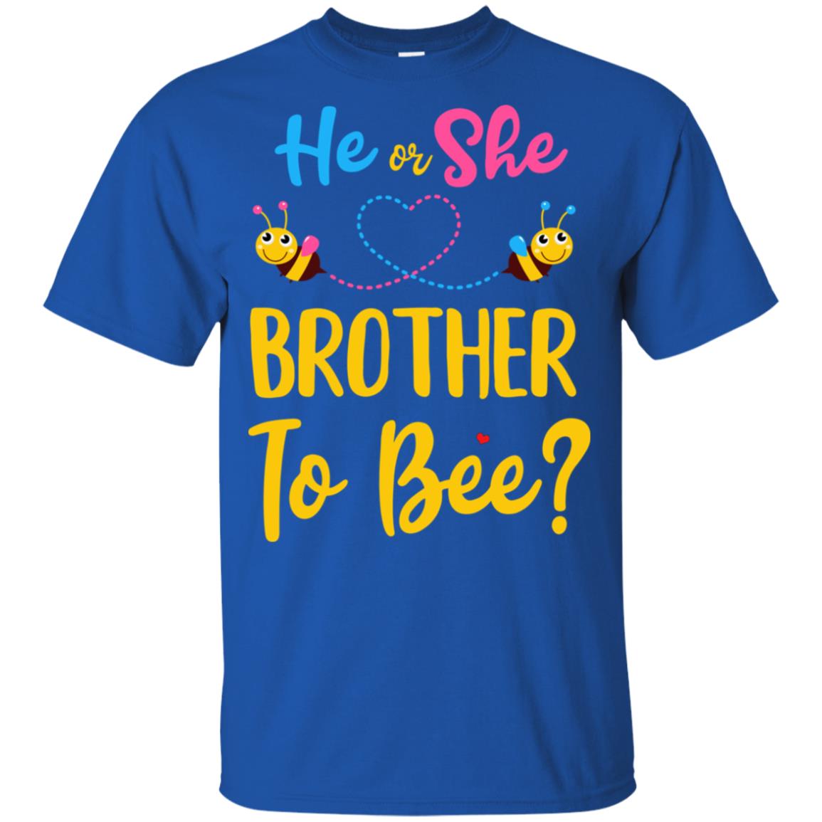 Gender Reveal Pink Blue What Will It Bee He Or She Brother Youth Youth Shirt | Teecentury.com