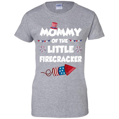 4th Of July Birthday Mommy Of The Little Firecracker T-Shirt & Hoodie | Teecentury.com