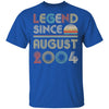 Legend Since August 2004 Vintage 18th Birthday Gifts T-Shirt & Hoodie | Teecentury.com