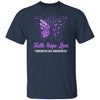 Faith Hope Love Purple Butterfly Fibromyalgia Awareness T-Shirt & Hoodie | Teecentury.com