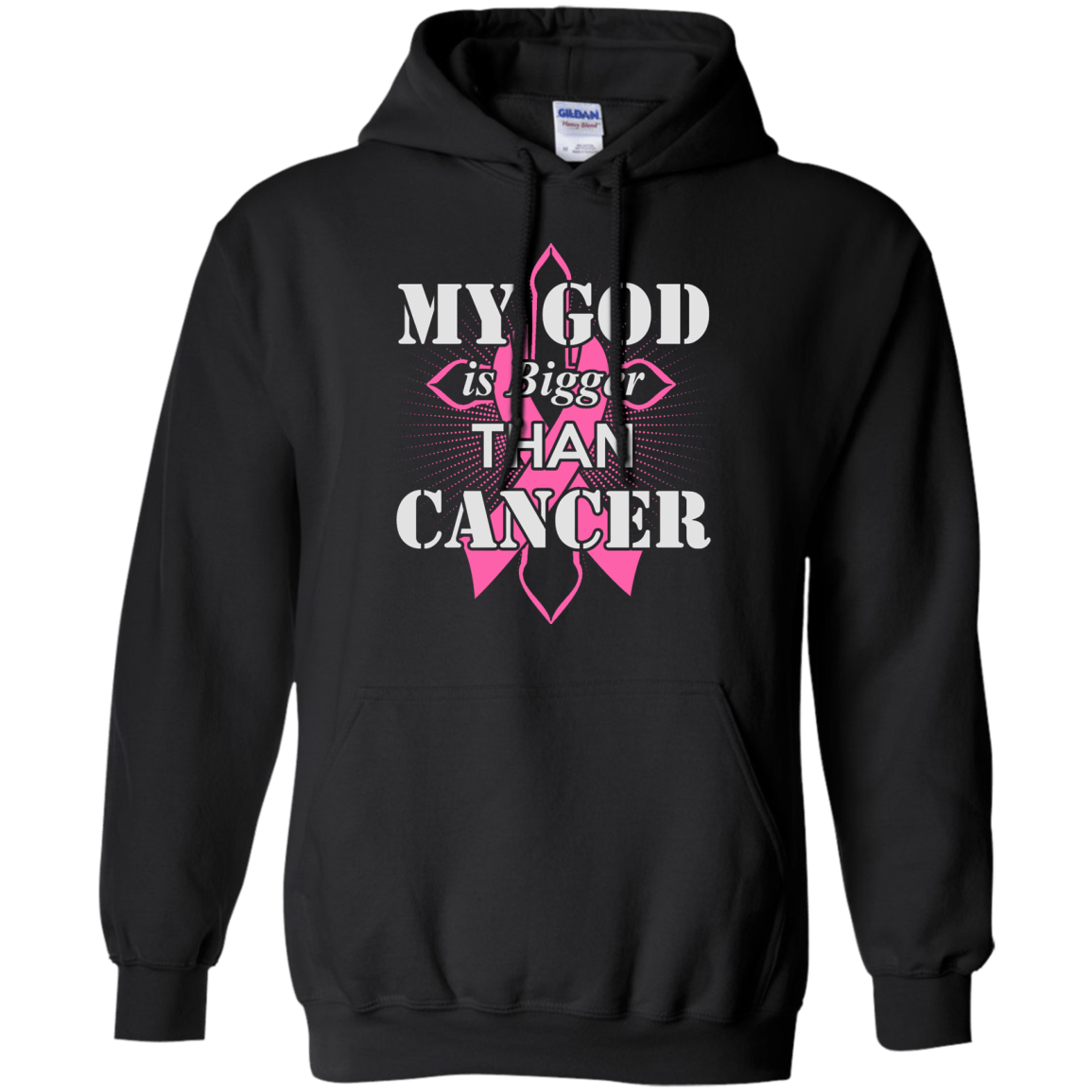 My God Is Bigger Than Cancer Pink Awareness Ribbon T-Shirt & Hoodie | Teecentury.com