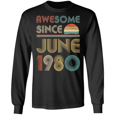 Awesome Since June 1980 Vintage 42th Birthday Gifts T-Shirt & Hoodie | Teecentury.com