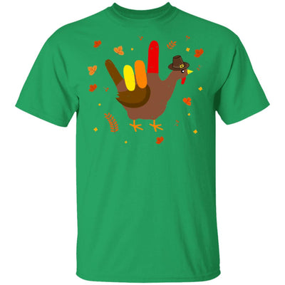 American Sign Language I Love You Thanksgiving Turkey T-Shirt & Sweatshirt | Teecentury.com