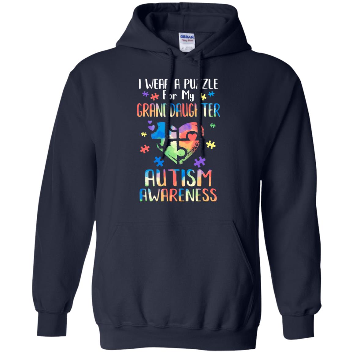 I Wear A Puzzle For My Granddaughter Autism Awareness T-Shirt & Hoodie | Teecentury.com