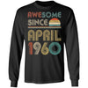 Awesome Since April 1960 Vintage 62th Birthday Gifts T-Shirt & Hoodie | Teecentury.com