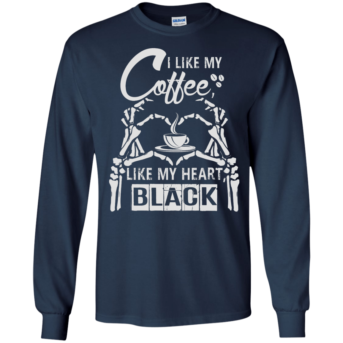 I Like My Coffee Like My Heart Black T-Shirt & Hoodie | Teecentury.com