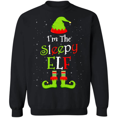 I'm The Sleepy Elf Family Matching Funny Christmas Group Gift T-Shirt & Sweatshirt | Teecentury.com