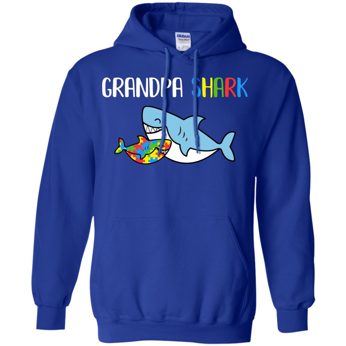 Grandpa Shark Support Autism Awareness For Grandchild T-Shirt & Hoodie | Teecentury.com