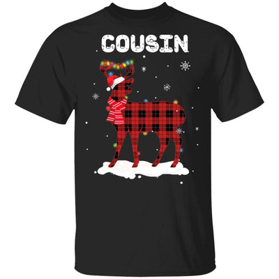 Cousin Deer Red Plaid Christmas Family Matching Pajamas T-Shirt & Sweatshirt | Teecentury.com