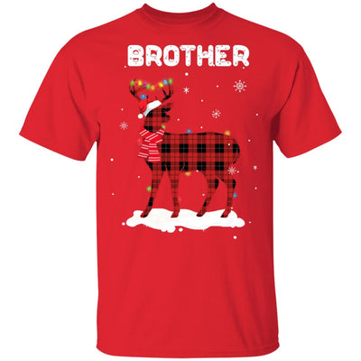 Brother Deer Red Plaid Christmas Family Matching Pajamas T-Shirt & Sweatshirt | Teecentury.com