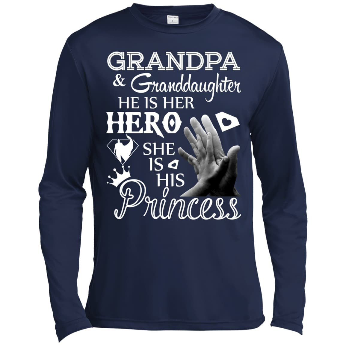Grandpa & Granddaughter He Is Her Hero T-Shirt & Hoodie | Teecentury.com