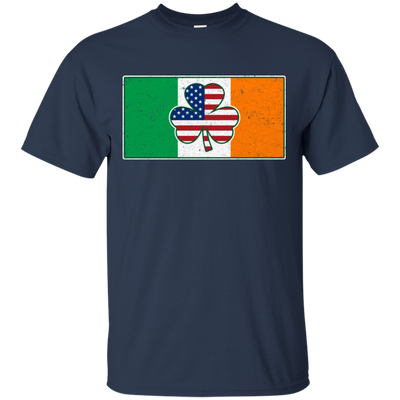 Shamrock Irish Ireland USA American Flag Gift T-Shirt & Hoodie | Teecentury.com