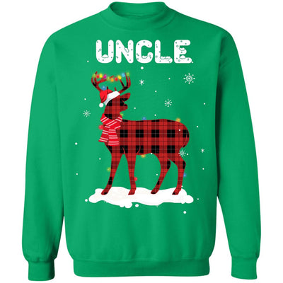 Uncle Deer Red Plaid Christmas Family Matching Pajamas T-Shirt & Sweatshirt | Teecentury.com