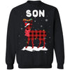 Son Deer Red Plaid Christmas Family Matching Pajamas T-Shirt & Sweatshirt | Teecentury.com