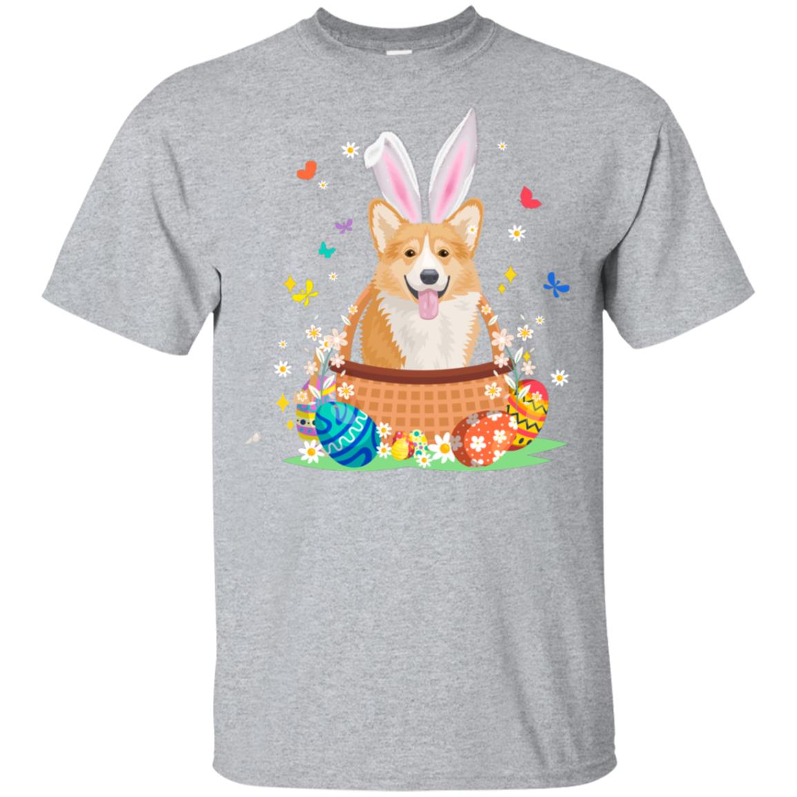 Corgi Bunny Hat Rabbit Easter Eggs T-Shirt & Hoodie | Teecentury.com