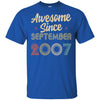 Awesome Since September 2007 Vintage 15th Birthday Gifts T-Shirt & Hoodie | Teecentury.com