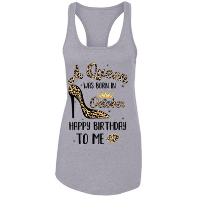 Born In October Girl Leopard High Heels Birthday Women Gift T-Shirt & Tank Top | Teecentury.com
