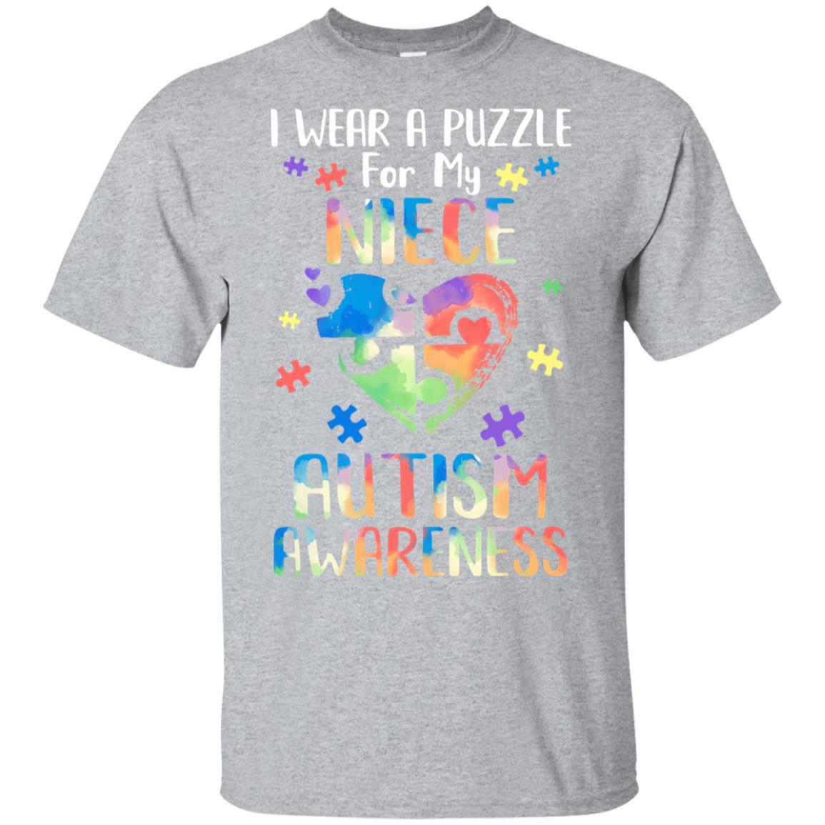 I Wear A Puzzle For My Niece Autism Awareness T-Shirt & Hoodie | Teecentury.com