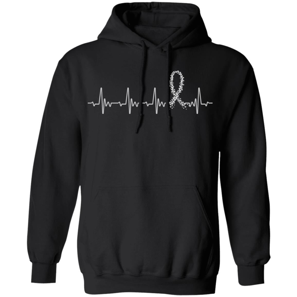 Brain Cancer Diabetes Awareness Gray Ribbon Heartbeat T-Shirt & Hoodie | Teecentury.com